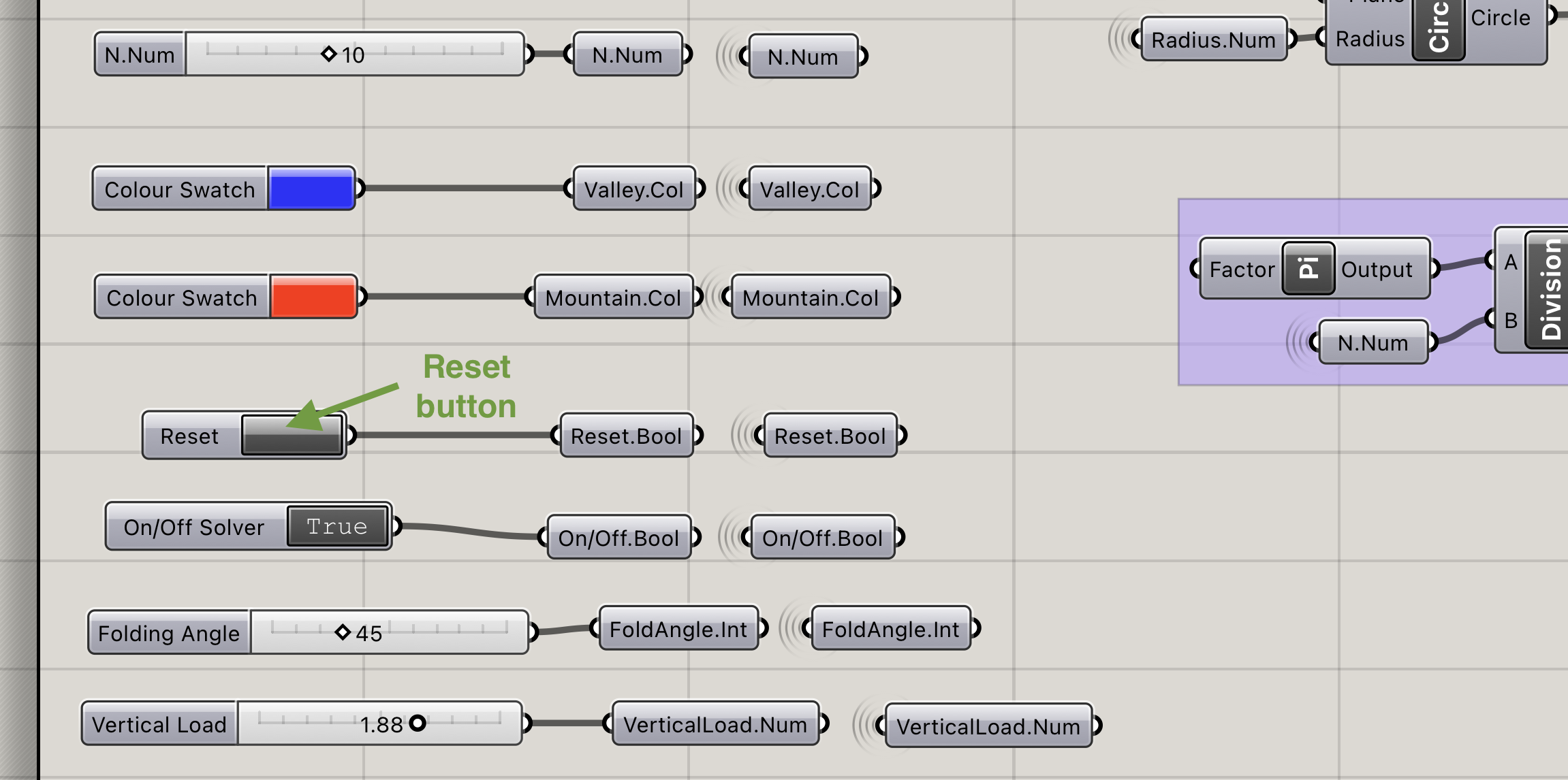 Grasshopper Reset Button